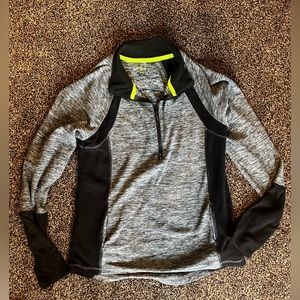 Black and gray quarter zip